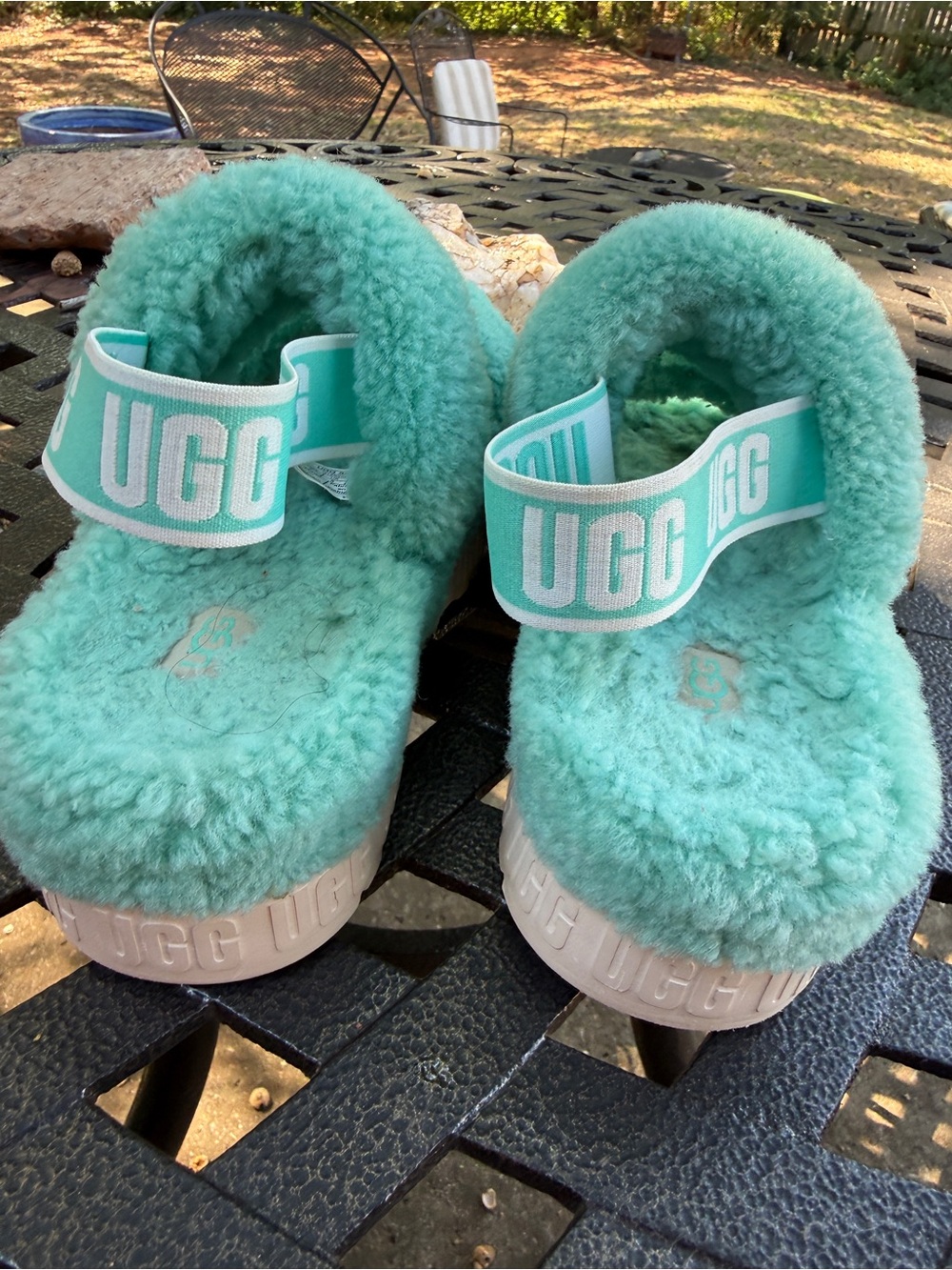 Ugg Plush Faux-Shearling Slide Slippers in Seafoam Green - Women - Picture 2 of 4